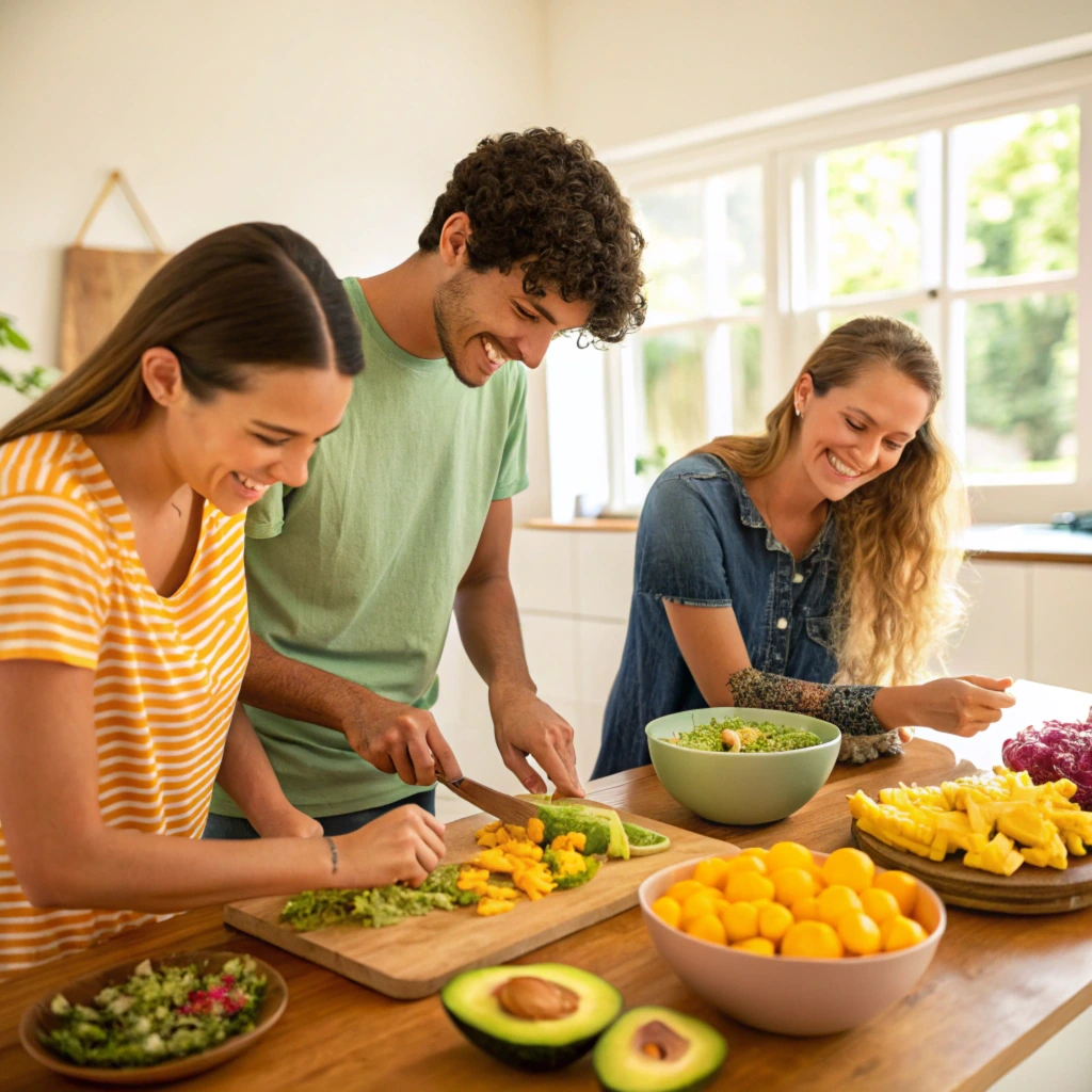 A vibrant avocado salad with cherry tomatoes, red onion, and lime dressing.