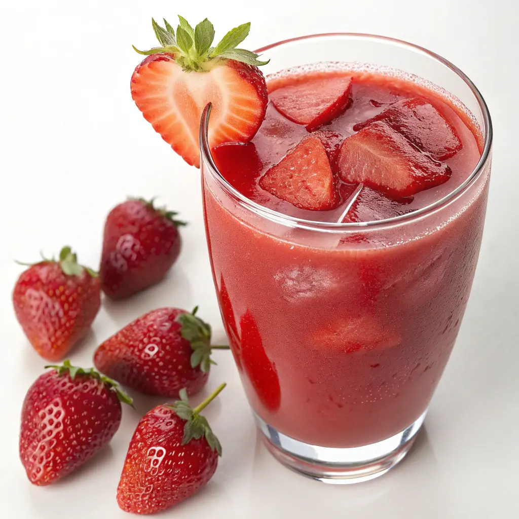 A refreshing glass of strawberry juice